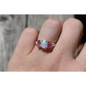 Tourmaline Ring Raw Gemstone Engagement Ring Rough Tourmaline